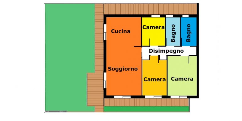 Pianta Appartamento 1 PT Colori